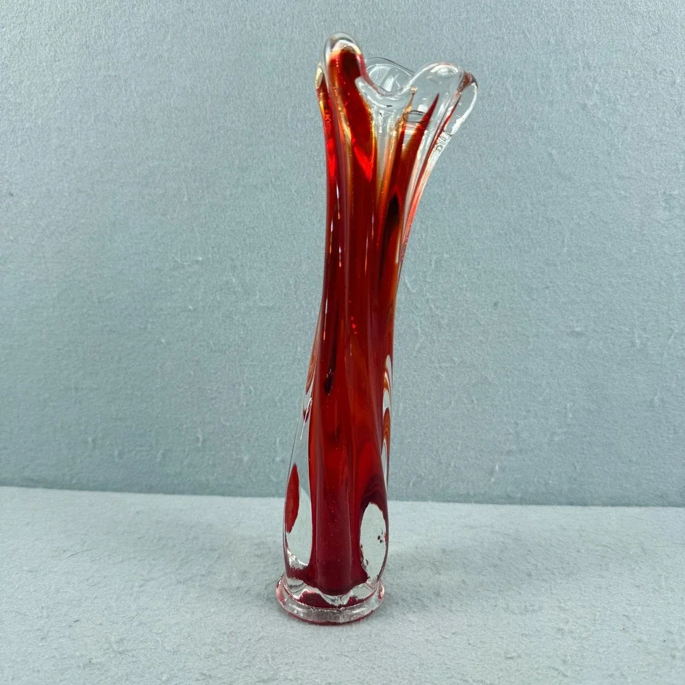 Murano‎ Amberina Swung Vase 9